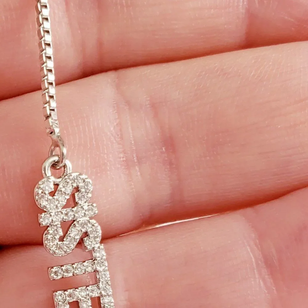 Gold or Silver Rhinestone Sister Slider Bracelet